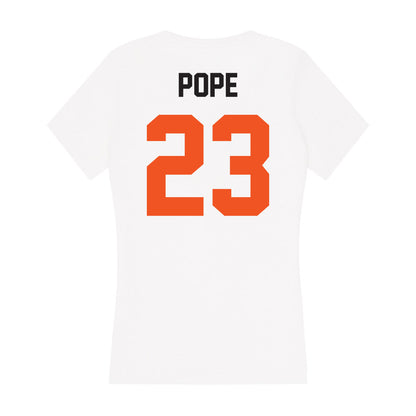 Oklahoma State - NCAA Football : Jalen Pope - Women's V-Neck T-Shirt-1