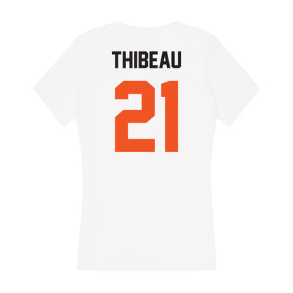 Oklahoma State - NCAA Women's Soccer : Taryn Thibeau - Women's V-Neck T-Shirt-1