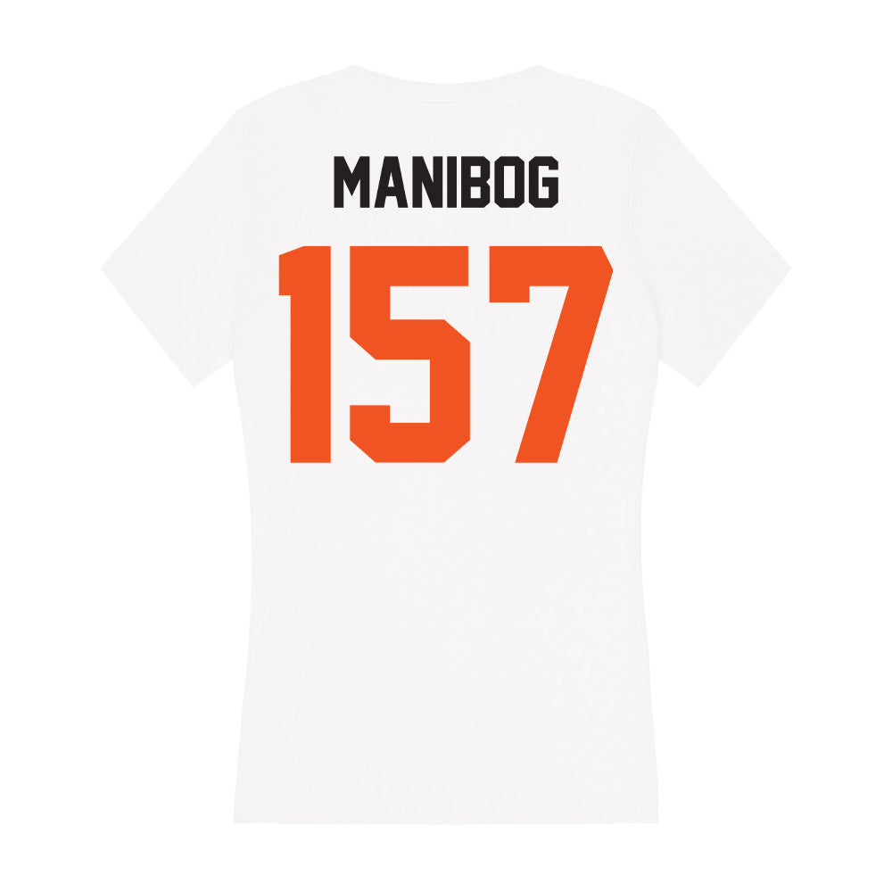 Oklahoma State - NCAA Wrestling : Daniel Manibog - Women's V-Neck T-Shirt-1