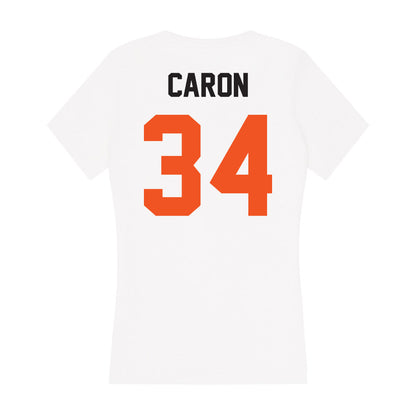 Oklahoma State - NCAA Men's Basketball : Tyler Caron - Women's V-Neck T-Shirt-1