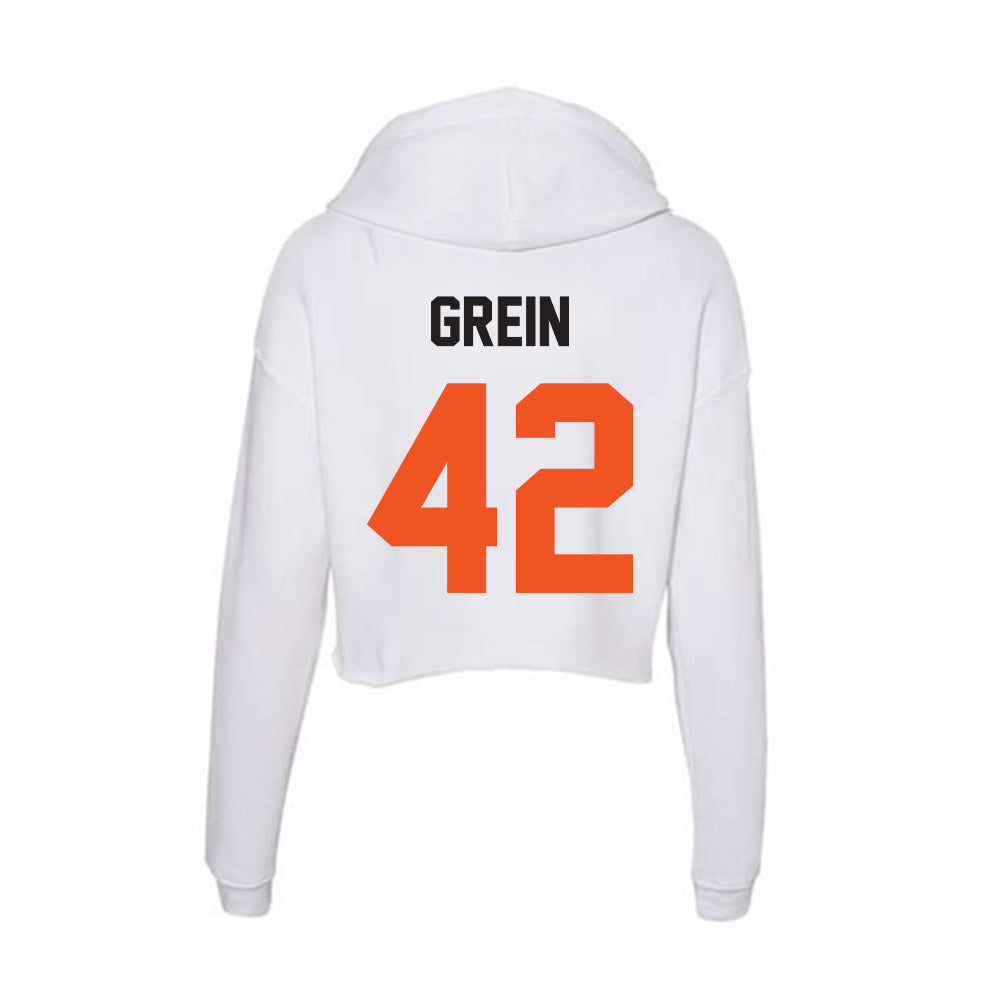 Oklahoma State - NCAA Football : Dominic Grein - Women's Crop Fleece Hoodie-1