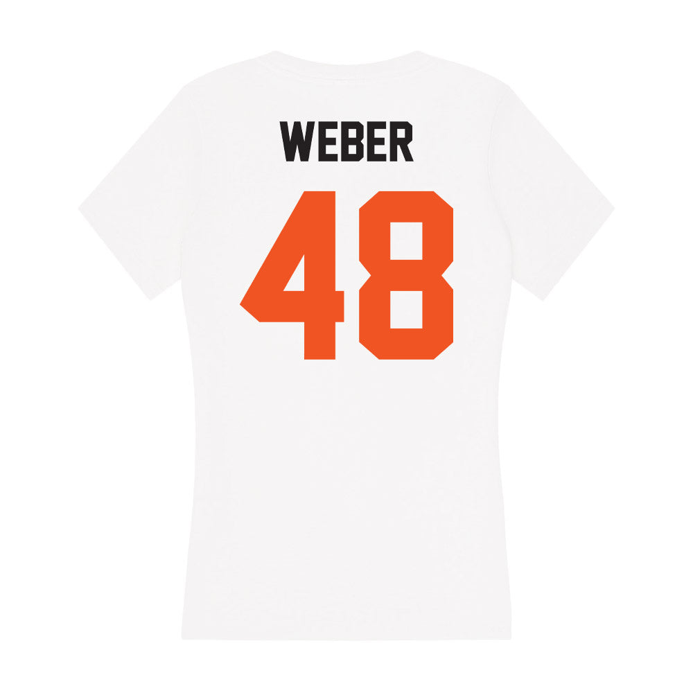 Oklahoma State - NCAA Baseball : Aaron Weber - Women's V-Neck T-Shirt-1