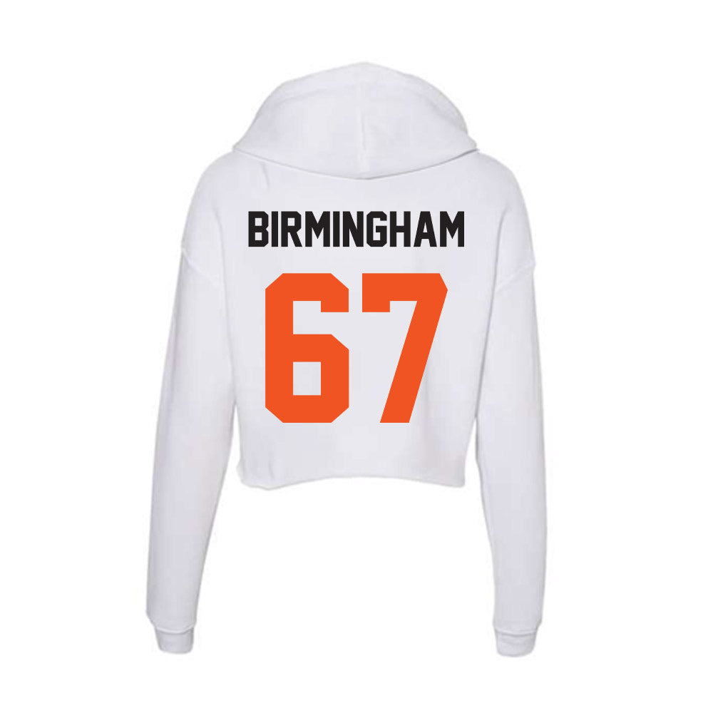 Oklahoma State - NCAA Football : Cole Birmingham - Women's Crop Fleece Hoodie-1