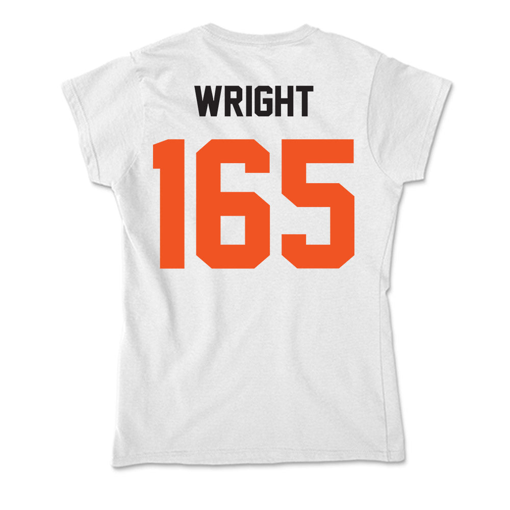 Oklahoma State - NCAA Wrestling : Jaxen Wright - Soft Style Women’s T-Shirt-1