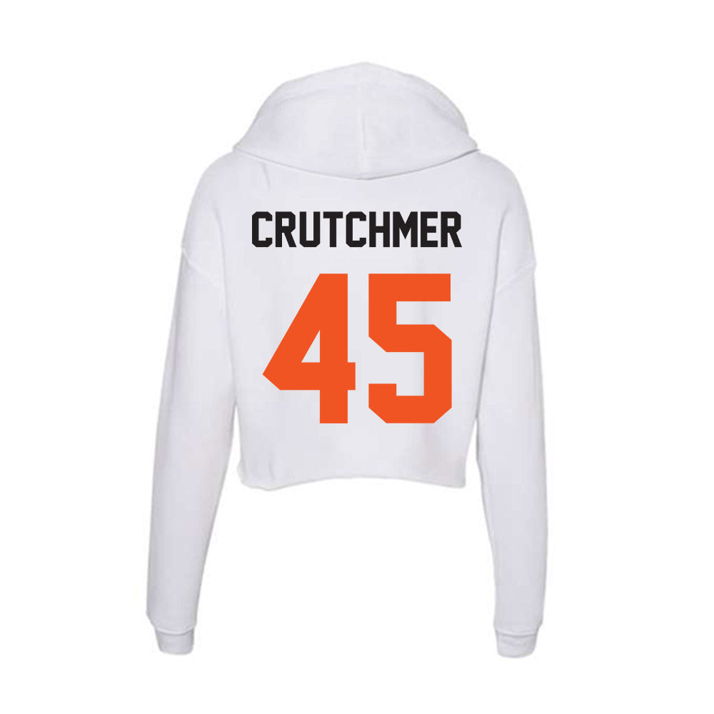 Oklahoma State - NCAA Football : Justin Crutchmer - Women's Crop Fleece Hoodie-1