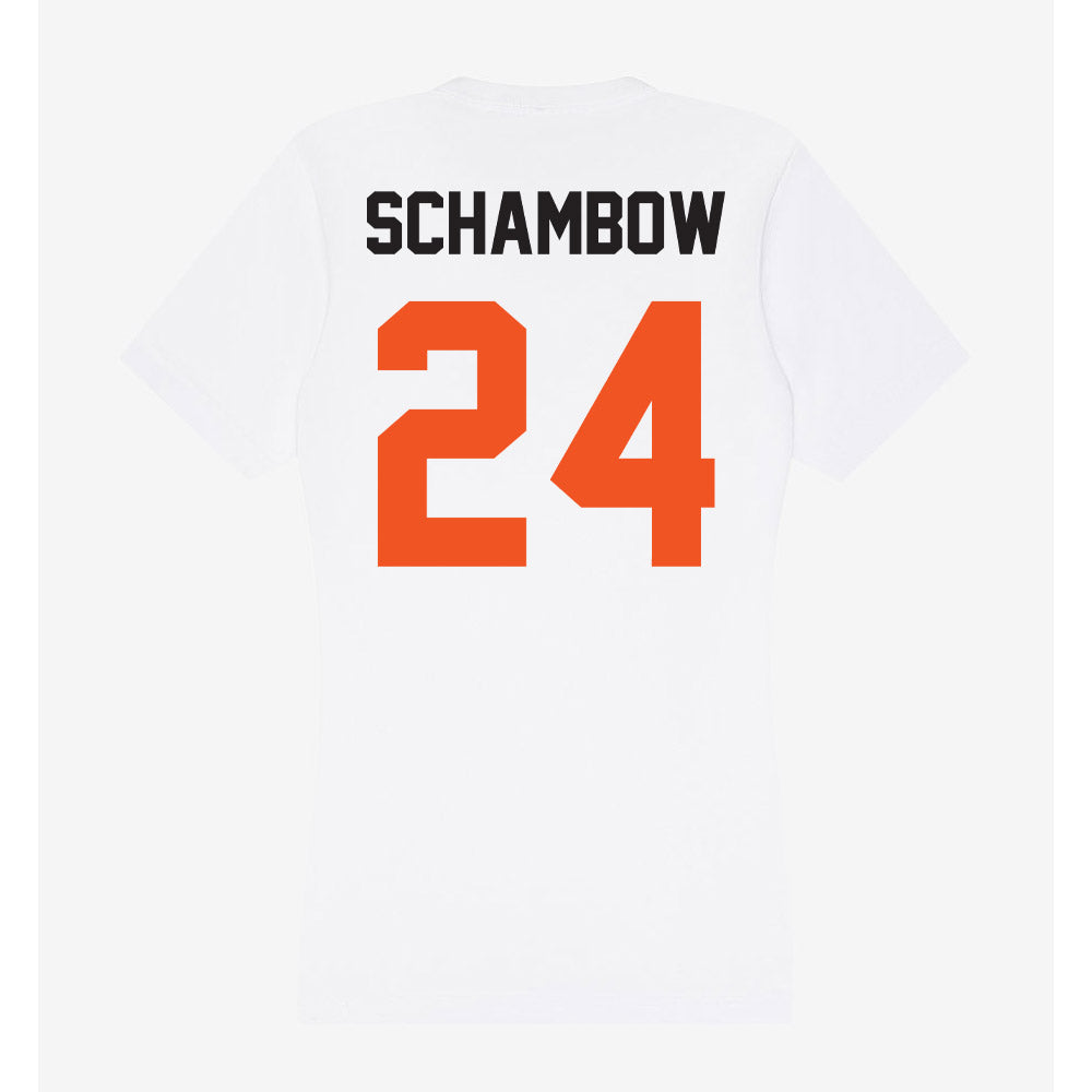 Oklahoma State - NCAA Baseball : Quinn Schambow - Women's V-Neck T-Shirt-1