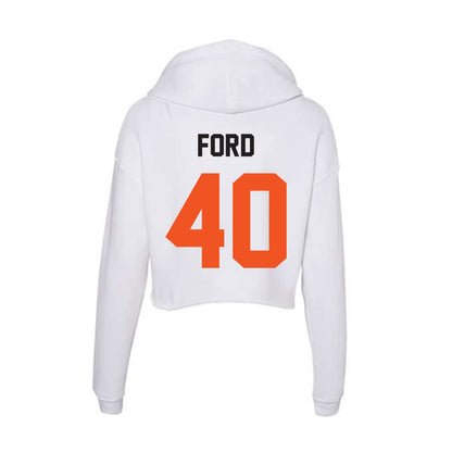 Oklahoma State - NCAA Football : Josh Ford - Women's Crop Fleece Hoodie-1