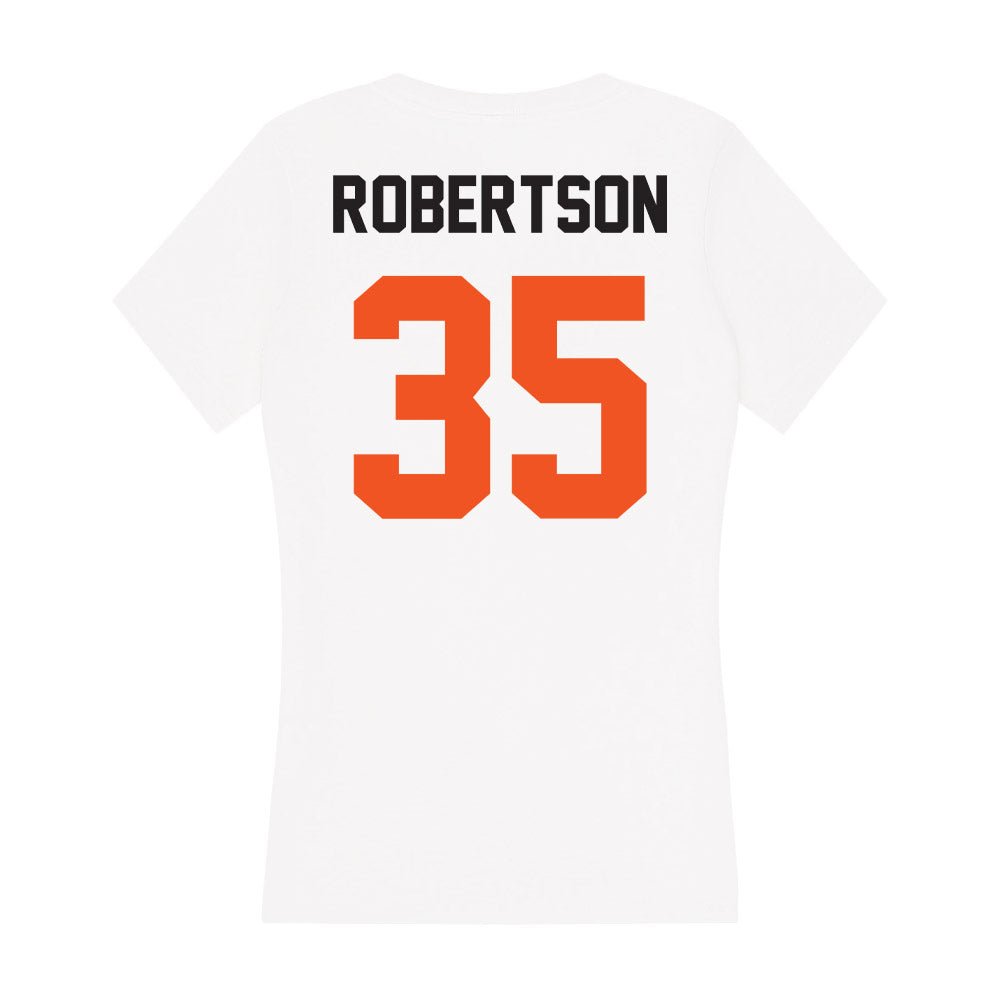 Oklahoma State - NCAA Football : Baxter Robertson - Women's V-Neck T-Shirt-1