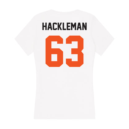 Oklahoma State - NCAA Football : Caleb Hackleman - Women's V-Neck T-Shirt-1