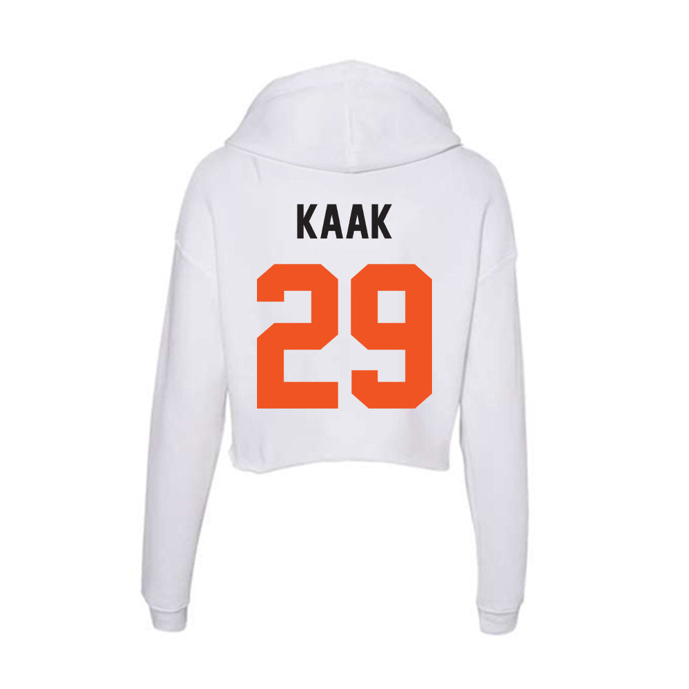 Oklahoma State - NCAA Football : Hudson Kaak - Women's Crop Fleece Hoodie-1