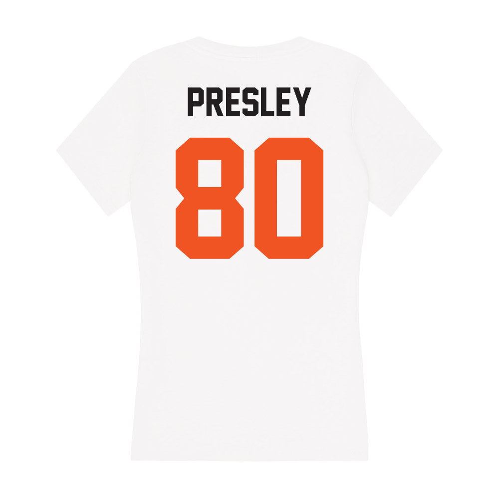 Oklahoma State - NCAA Football : Brennan Presley - Women's V-Neck T-Shirt-1