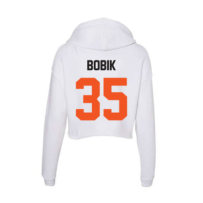 Oklahoma State - NCAA Men's Basketball : Jaxton Bobik - Women's Crop Fleece Hoodie-1