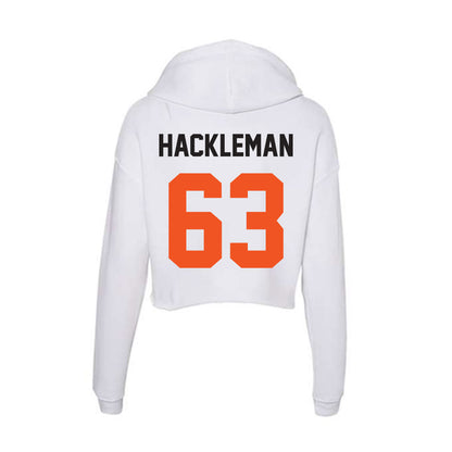 Oklahoma State - NCAA Football : Caleb Hackleman - Women's Crop Fleece Hoodie-1