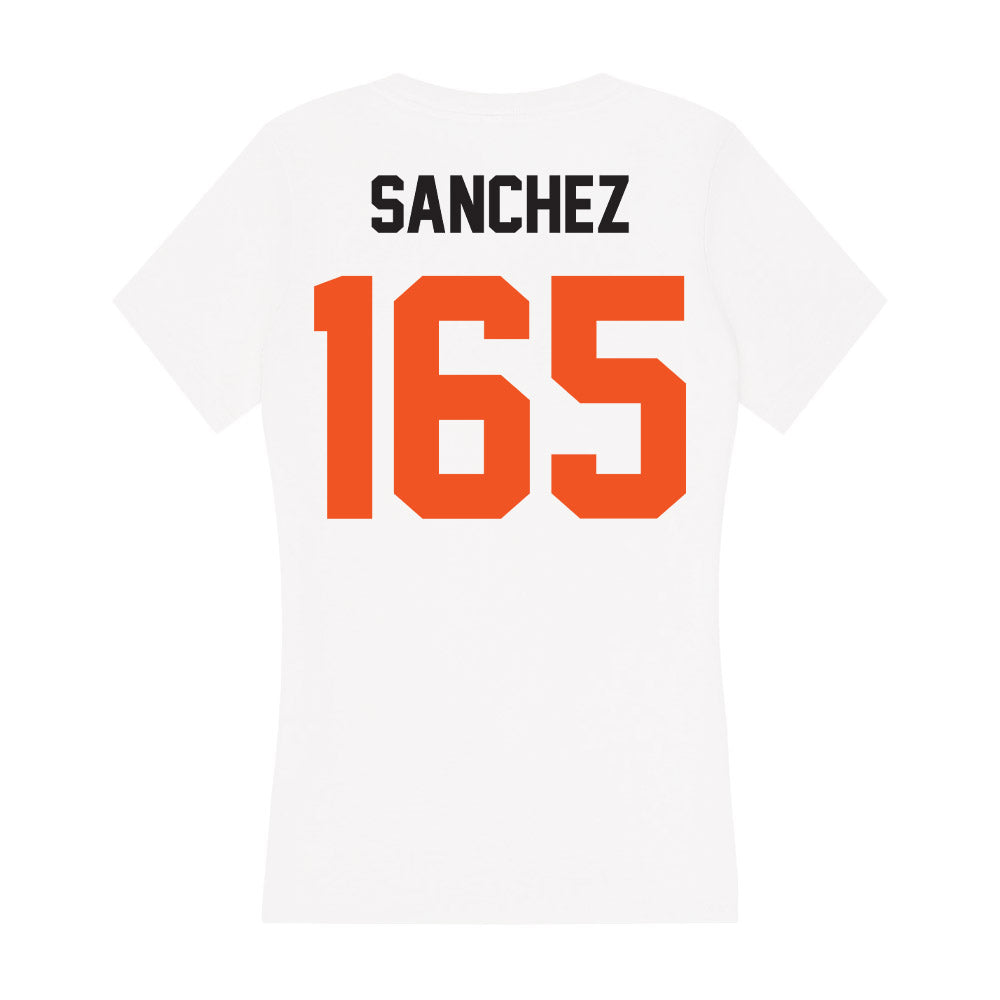 Oklahoma State - NCAA Wrestling : Joey Sanchez - Women's V-Neck T-Shirt-1