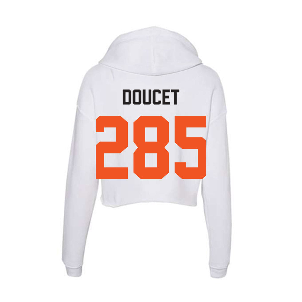 Oklahoma State - NCAA Wrestling : Konner Doucet - Women's Crop Fleece Hoodie-1