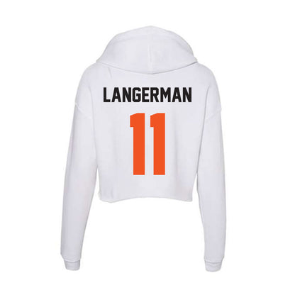 Oklahoma State - NCAA Women's Basketball : Rylee Langerman - Women's Crop Fleece Hoodie-1