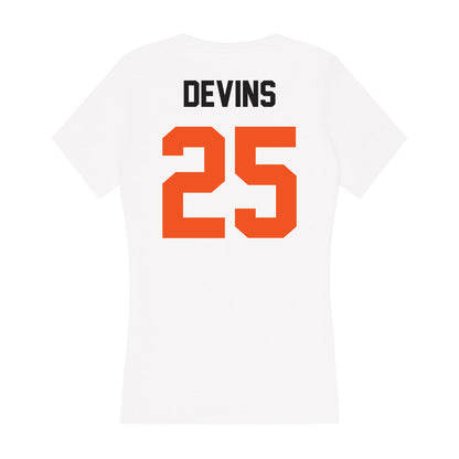 Oklahoma State - NCAA Football : Hudson Devins - Women's V-Neck T-Shirt-1