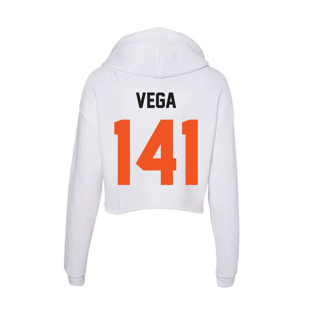 Oklahoma State - NCAA Wrestling : Sergio Vega - Women's Crop Fleece Hoodie-1