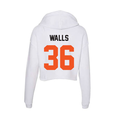 Oklahoma State - NCAA Football : Ty Walls - Women's Crop Fleece Hoodie-1