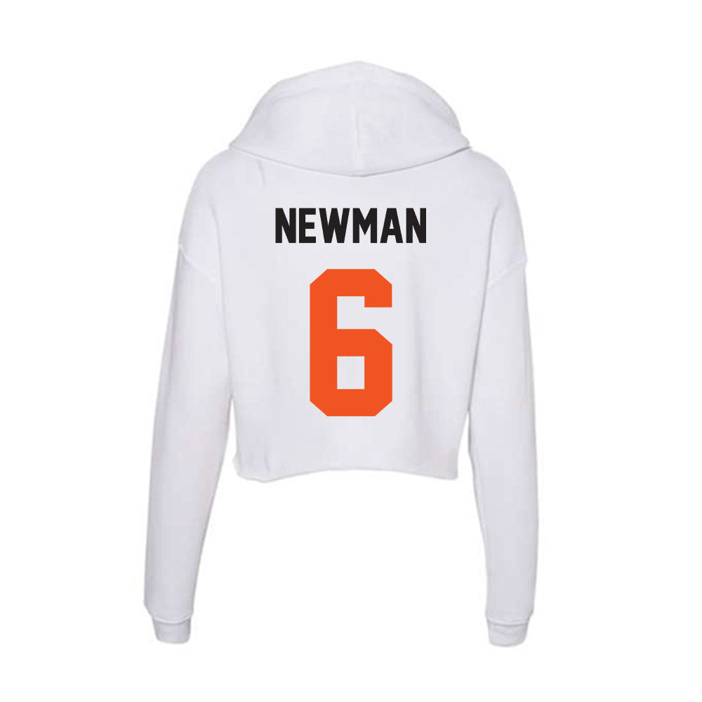 Oklahoma State - NCAA Men's Basketball : Brandon Newman - Women's Crop Fleece Hoodie-1