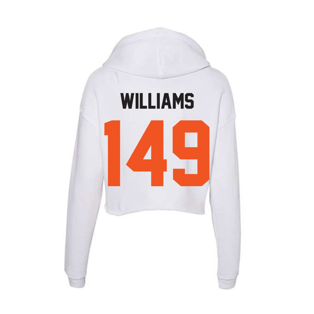 Oklahoma State - NCAA Wrestling : Jordan Williams - Women's Crop Fleece Hoodie-1