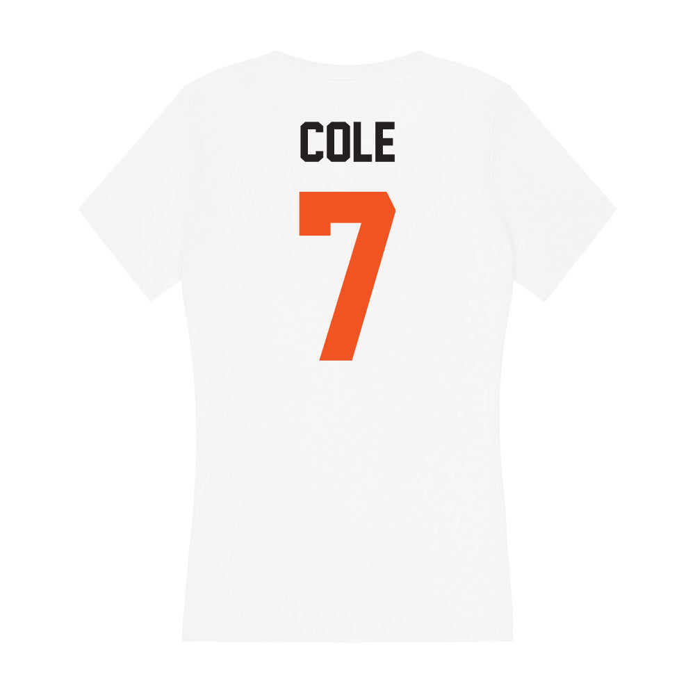 Oklahoma State - NCAA Men's Basketball : Kirk Cole - Women's V-Neck T-Shirt-1