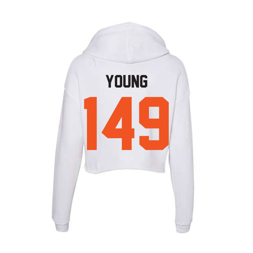 Oklahoma State - NCAA Wrestling : Carter Young - Women's Crop Fleece Hoodie-1