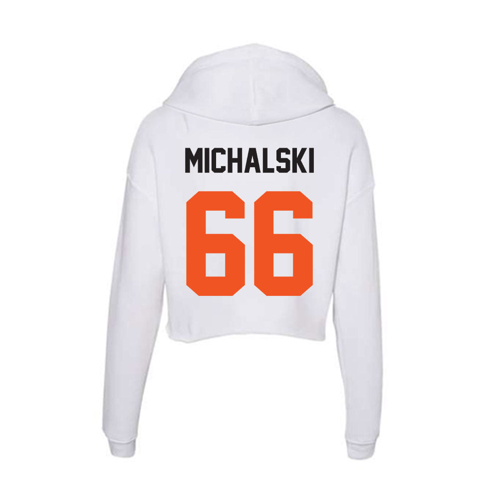 Oklahoma State - NCAA Football : Joe Michalski - Women's Crop Fleece Hoodie-1