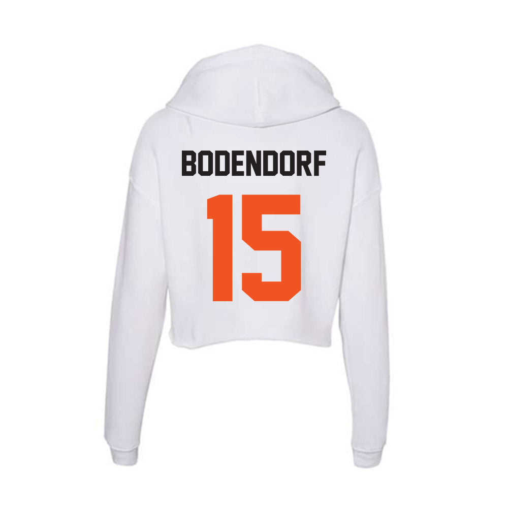 Oklahoma State - NCAA Baseball : Harrison Bodendorf - Women's Crop Fleece Hoodie-1