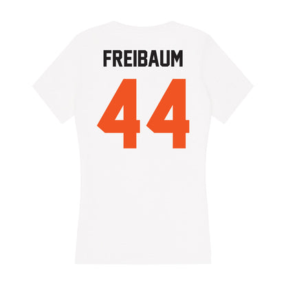 Oklahoma State - NCAA Football : Shea Freibaum - Women's V-Neck T-Shirt-1