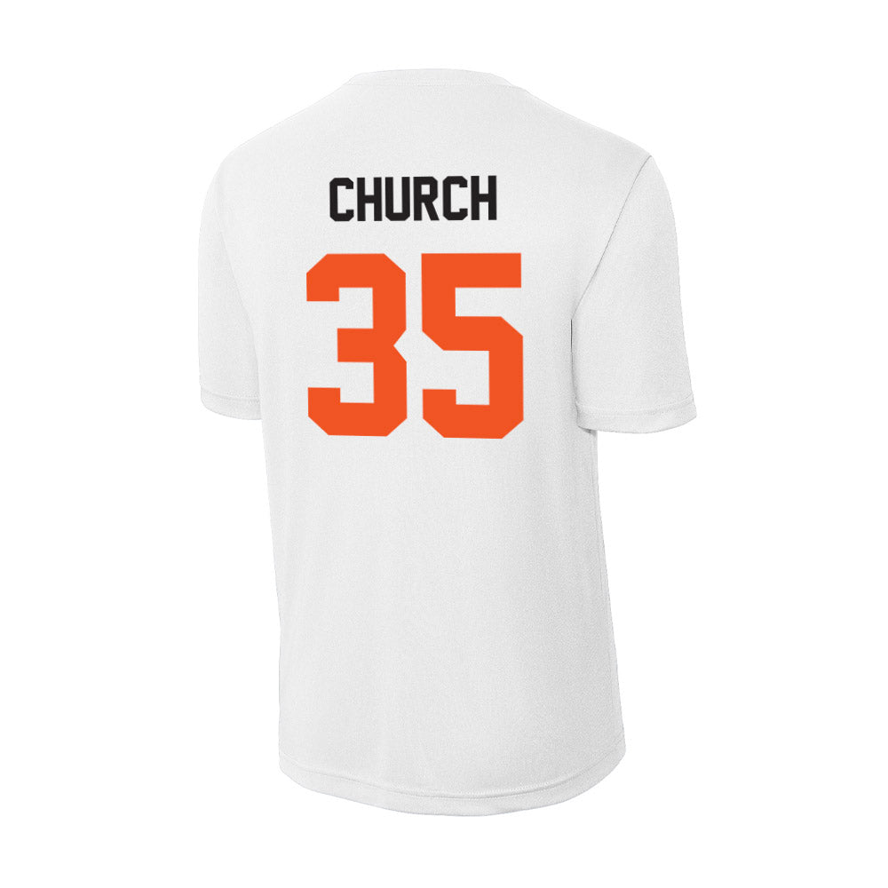 Oklahoma State - NCAA Men's Basketball : Weston Church - Activewear T-shirt