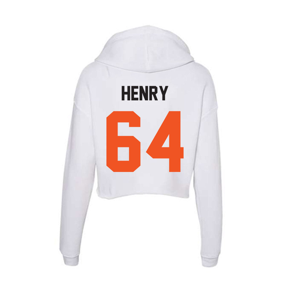 Oklahoma State - NCAA Football : Jarrett Henry - Women's Crop Fleece Hoodie-1