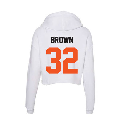 Oklahoma State - NCAA Football : Gabe Brown - Women's Crop Fleece Hoodie-1