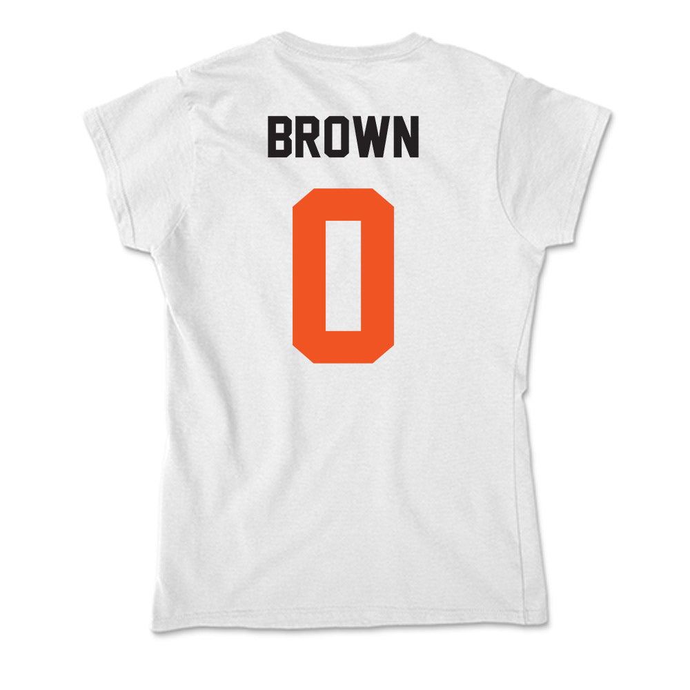 Oklahoma State - NCAA Men's Basketball : Naz Brown - Soft Style Women’s T-Shirt-1