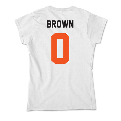 Oklahoma State - NCAA Men's Basketball : Naz Brown - Soft Style Women’s T-Shirt-1