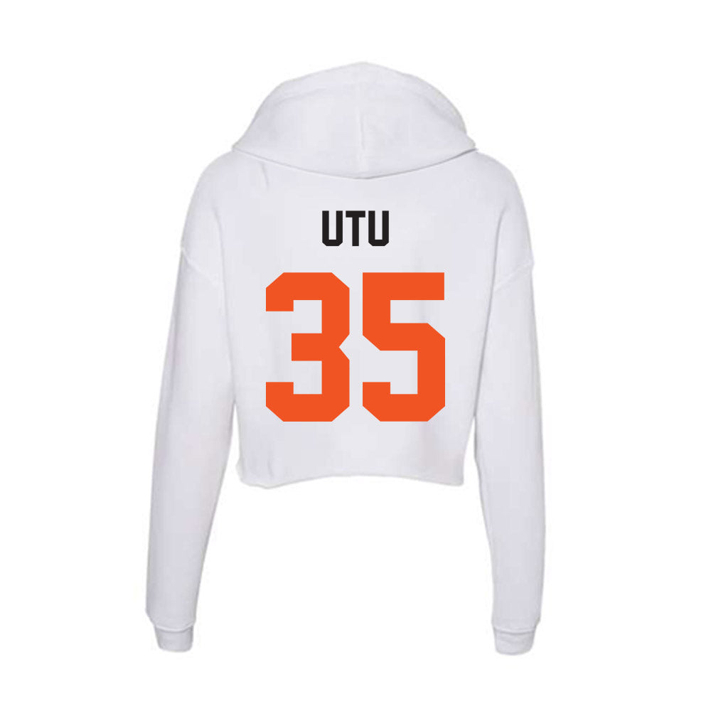 Oklahoma State - NCAA Football : Poasa Utu - Women's Crop Fleece Hoodie-1