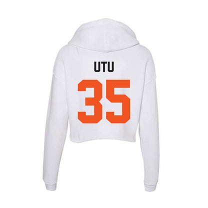 Oklahoma State - NCAA Football : Poasa Utu - Women's Crop Fleece Hoodie-1