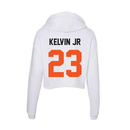 Oklahoma State - NCAA Men's Basketball : Mikey Kelvin Jr - Women's Crop Fleece Hoodie-1