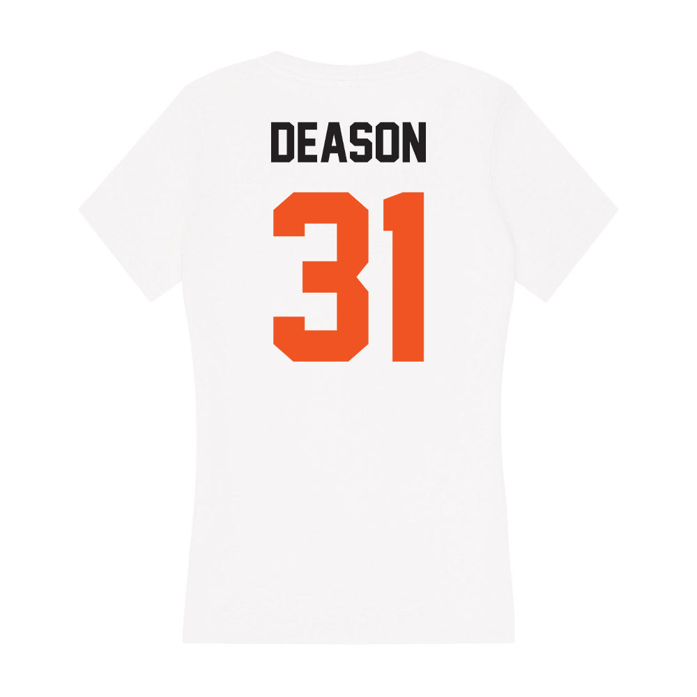 Oklahoma State - NCAA Football : Jaxon Deason - Women's V-Neck T-Shirt-1