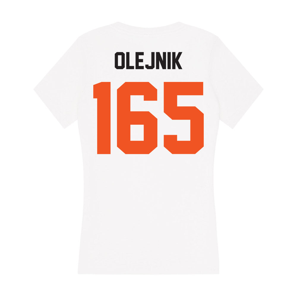 Oklahoma State - NCAA Wrestling : Izzak Olejnik - Women's V-Neck T-Shirt-1