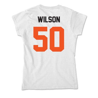 Oklahoma State - NCAA Football : Gunnar Wilson - Soft Style Women’s T-Shirt-1