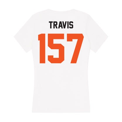 Oklahoma State - NCAA Wrestling : Teague Travis - Women's V-Neck T-Shirt-1