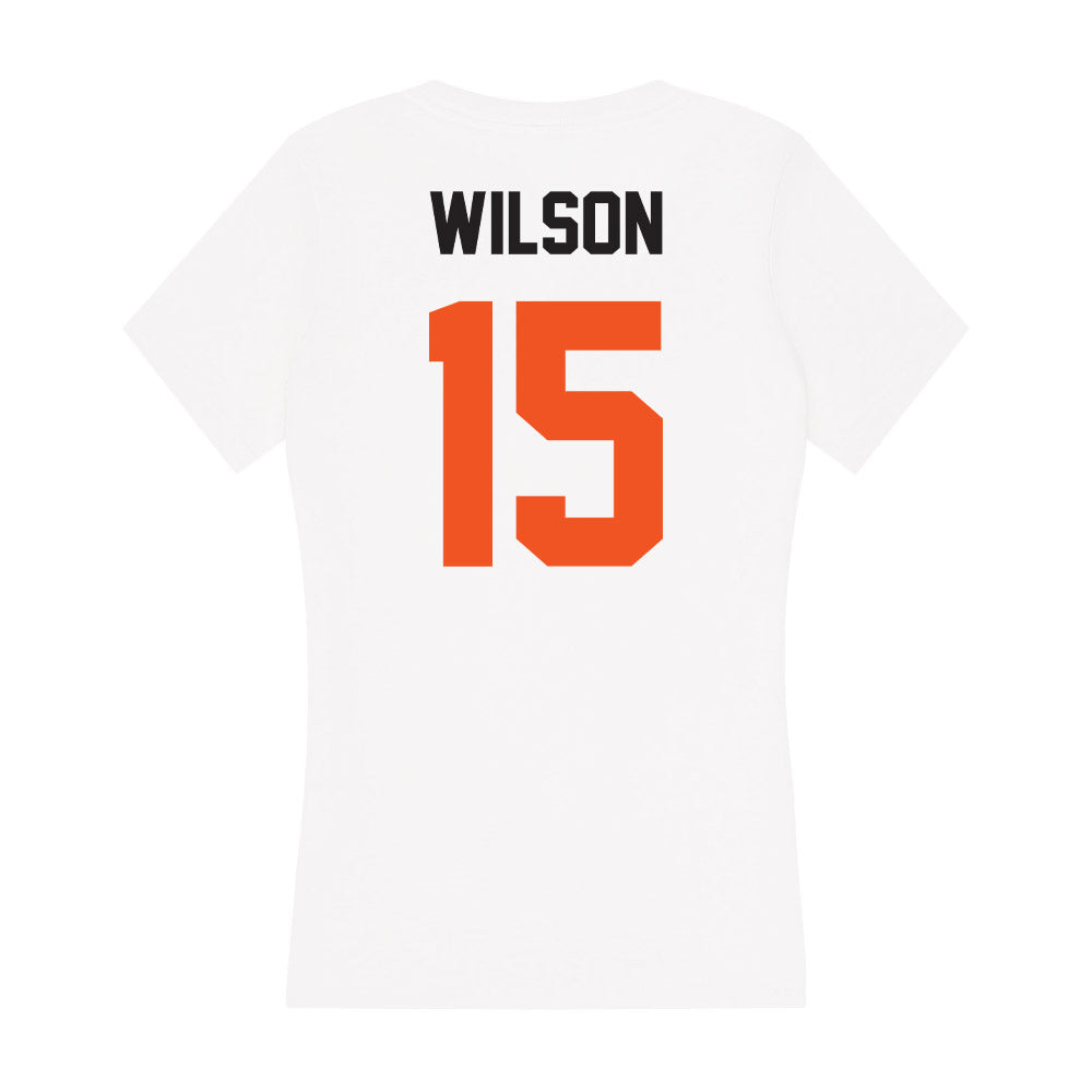 Oklahoma State - NCAA Football : Garret Wilson - Women's V-Neck T-Shirt-1