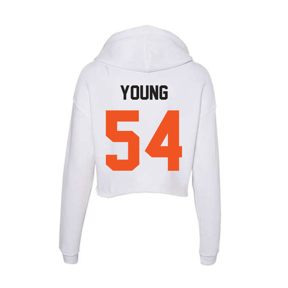 Oklahoma State - NCAA Football : Austin Young - Women's Crop Fleece Hoodie-1