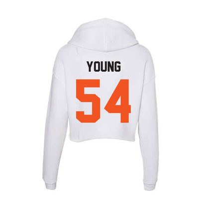 Oklahoma State - NCAA Football : Austin Young - Women's Crop Fleece Hoodie-1