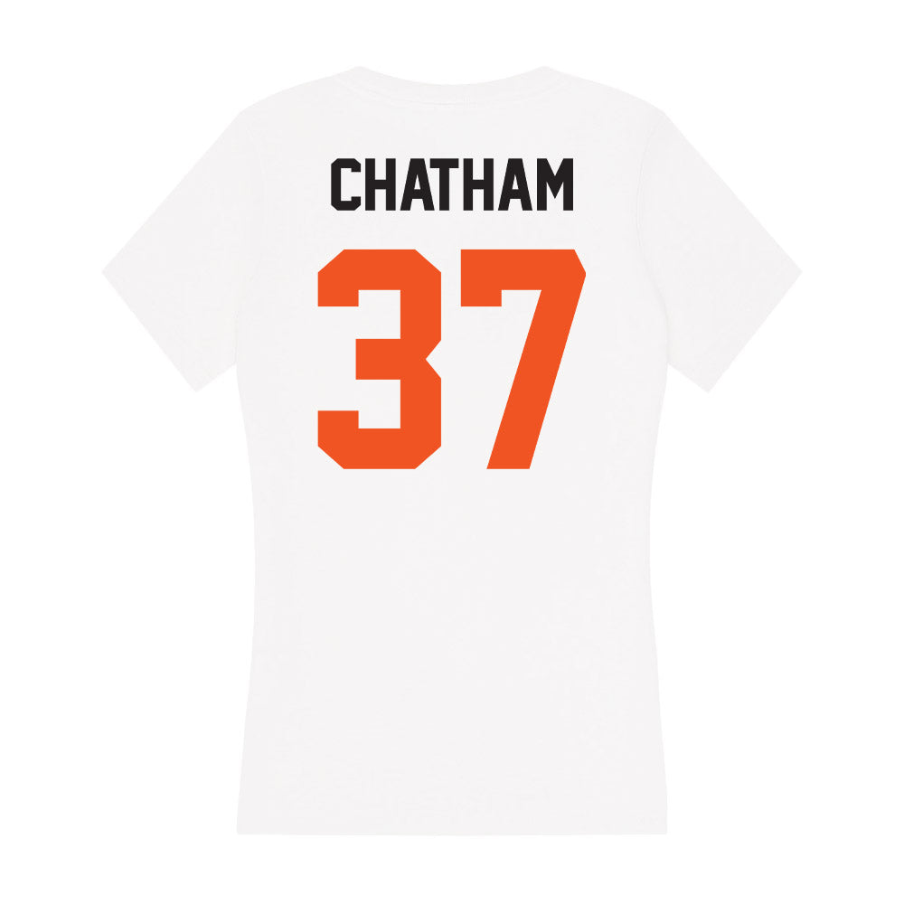 Oklahoma State - NCAA Equestrian : Kate Chatham - Women's V-Neck T-Shirt-1