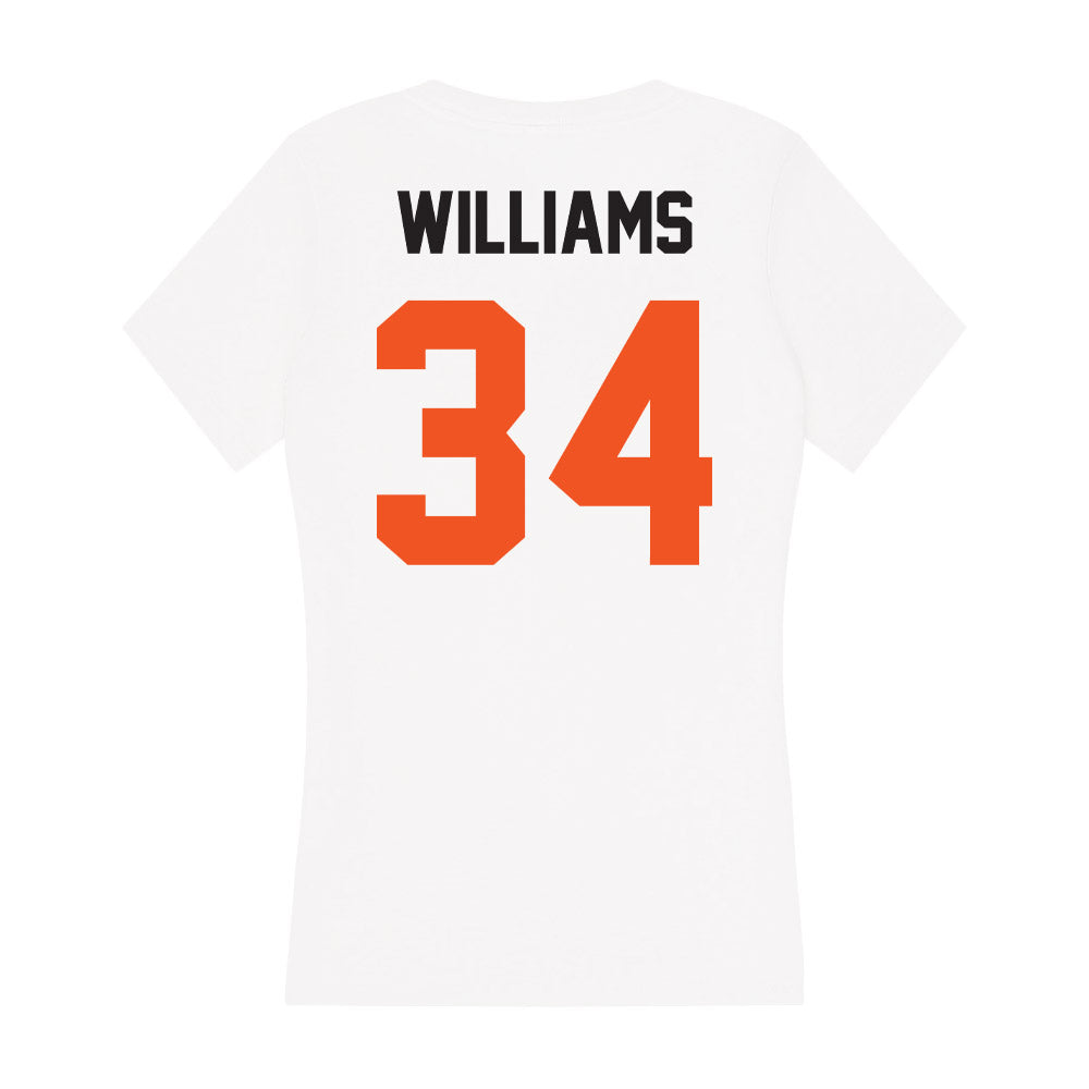 Oklahoma State - NCAA Women's Basketball : Landry Williams - Women's V-Neck T-Shirt-1