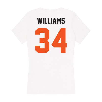 Oklahoma State - NCAA Women's Basketball : Landry Williams - Women's V-Neck T-Shirt-1