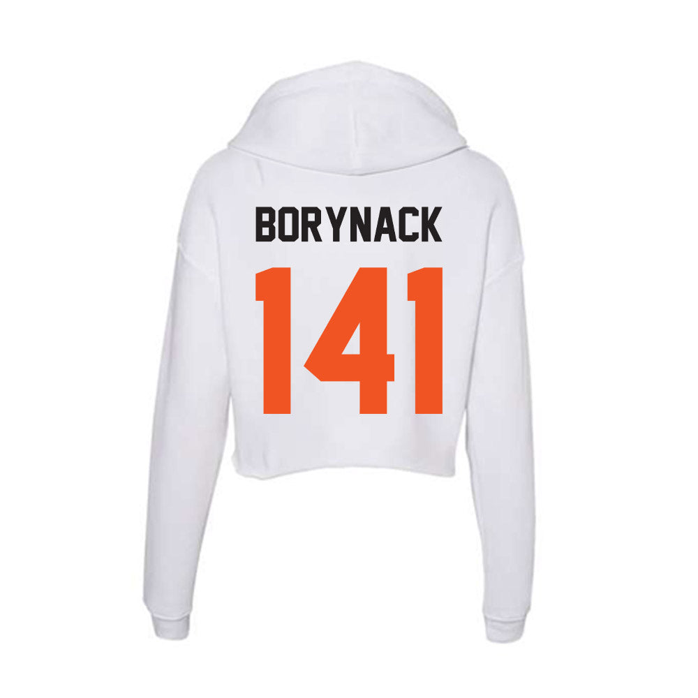 Oklahoma State - NCAA Wrestling : Mitchell Borynack - Women's Crop Fleece Hoodie-1