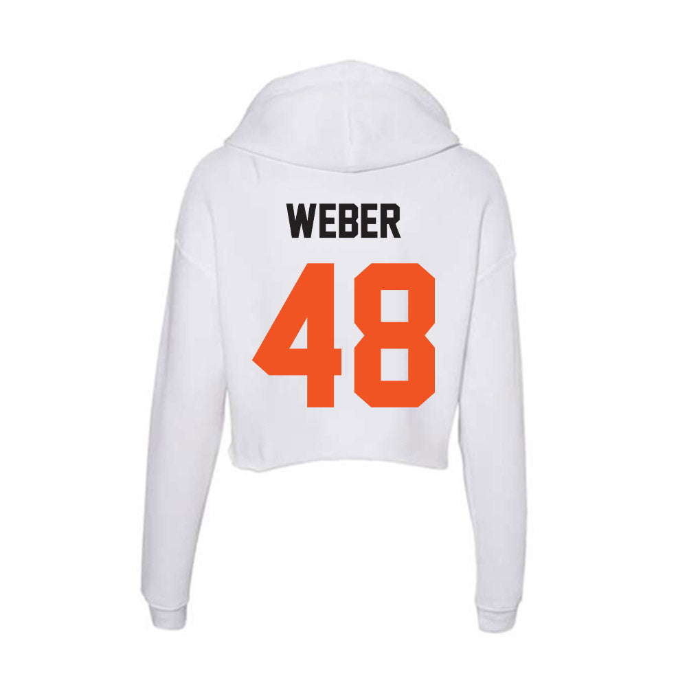 Oklahoma State - NCAA Baseball : Aaron Weber - Women's Crop Fleece Hoodie-1